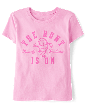Girls Matching Family Easter The Hunt Is On Graphic Tee