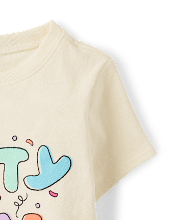 Baby And Toddler Girls Party Time Birthday Graphic Tee