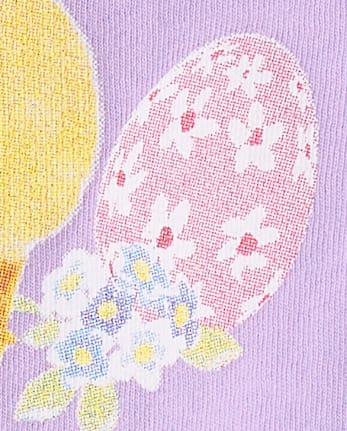 T-shirt graphique mignon avec un poussin pour Pâques, pour bébés et petites filles