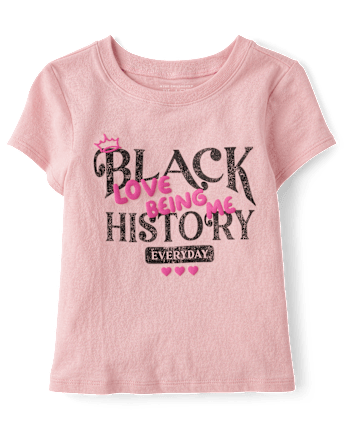 Baby And Toddler Girls Back History Graphic Tee