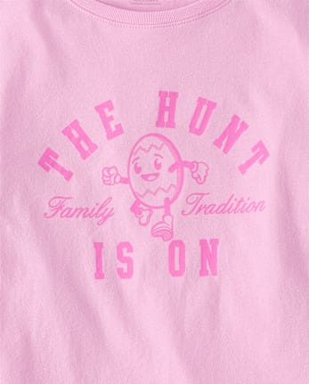 Womens Matching Family Easter The Hunt Is On Graphic Tee
