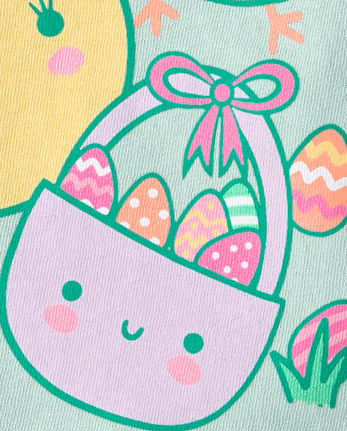 T-shirt graphique poussins de Pâques pour bébés et petites filles