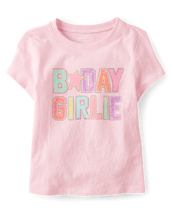 Baby And Toddler Girls B-Day Girlie Graphic Tee