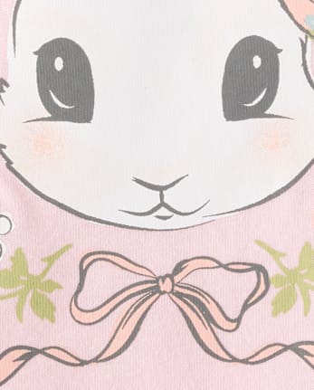 Baby And Toddler Girls Easter Bunny FloralGraphic Tee