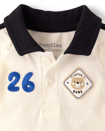 Baby Boys Applique Bear Patch 2-Piece Playwear Set