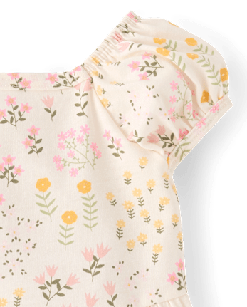 Baby Girls Floral Bubble Romper