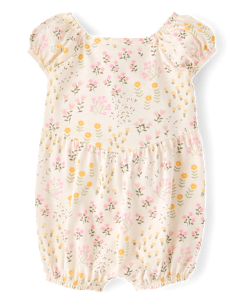 Baby Girls Floral Bubble Romper