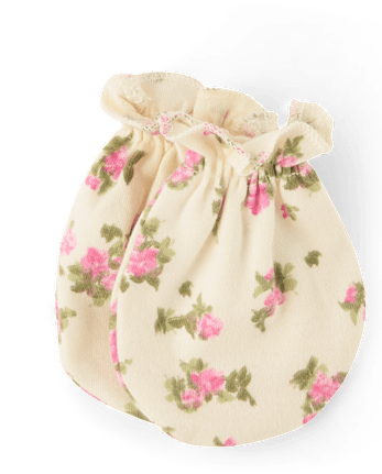 Baby Girls Floral Headwrap And Mittens 6-Pack