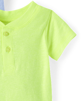 Baby Boys Marled Henley Bodysuit 3-Pack