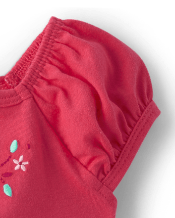 Baby Girls Embroidered Cherry Bubble Romper 2-Pack