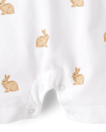 Baby Boys Bunny Polo Romper