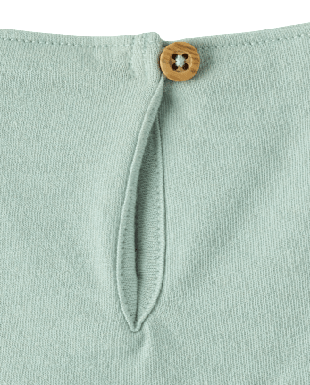 Baby Girls Embroidered Flutter Romper