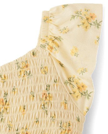 Baby Girls Floral Smocked Flutter Dress