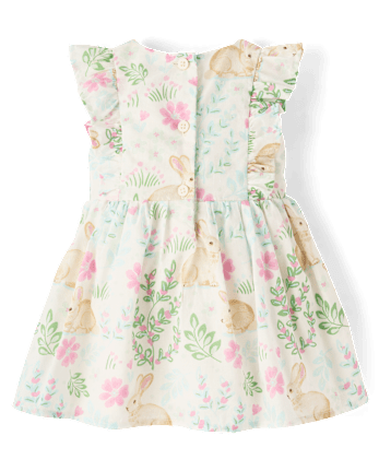 Baby Girls Bunny Bow Flutter Dress