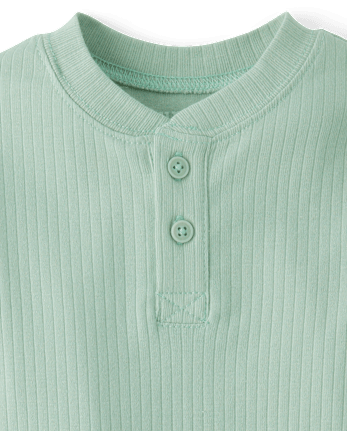 Baby Boys Roll Cuff Ribbed Romper