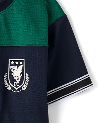 Boys Quick Dry Colorblock Mesh Football Jersey