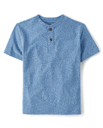 Boys Marled Henley Top