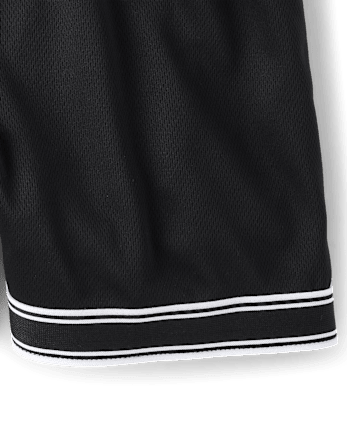 Short de sport en maille à séchage rapide et ourlet contrasté pour garçon