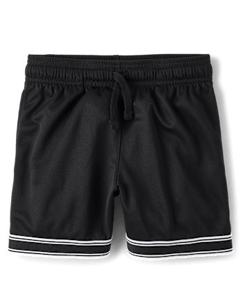 Boys Quick Dry Contrast Hem Mesh Active Shorts