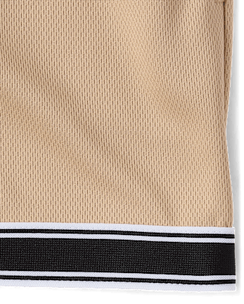 Short de sport en maille à séchage rapide et ourlet contrasté pour garçon