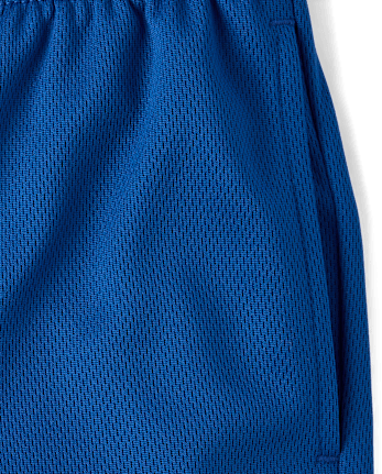 Boys Quick Dry Contrast Hem Mesh Active Shorts