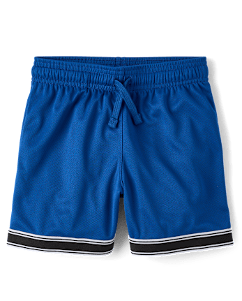 Boys Quick Dry Contrast Hem Mesh Active Shorts