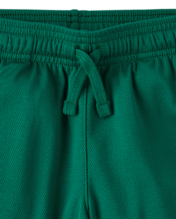 Short de sport en maille à séchage rapide et ourlet contrasté pour garçon