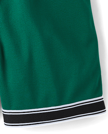 Short de sport en maille à séchage rapide et ourlet contrasté pour garçon