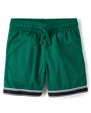 Short de sport en maille à séchage rapide et ourlet contrasté pour garçon