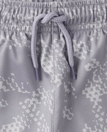 Kids Quick Dry Print Mesh Active Shorts