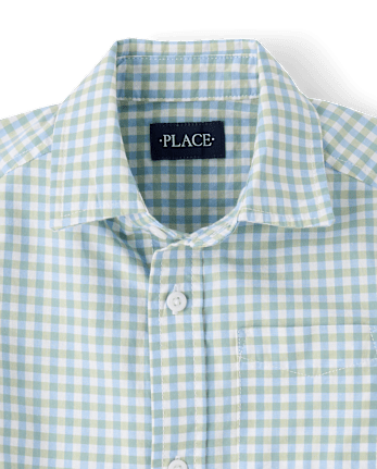 Chemise boutonnée en popeline vichy pour garçon