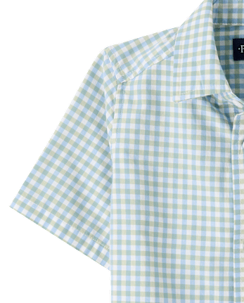Chemise boutonnée en popeline vichy pour garçon