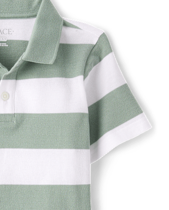 Boys Striped Soft Pique Polo