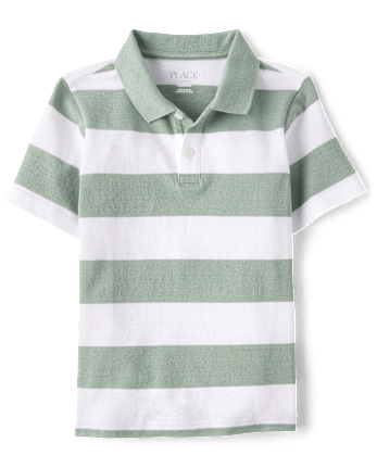 Boys Striped Soft Pique Polo