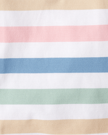 Boys Striped Soft Pique Polo