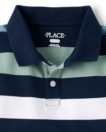 Boys Striped Soft Pique Polo