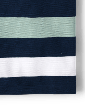 Boys Striped Soft Pique Polo