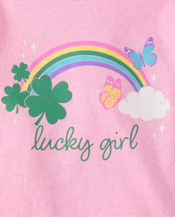 Baby And Toddler Girls St. Patrick's Day Lucky Girl Graphic Tee