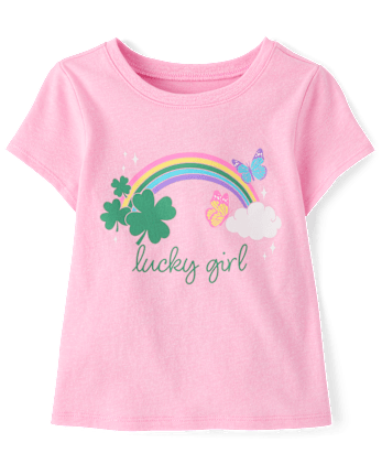 Baby And Toddler Girls St. Patrick's Day Lucky Girl Graphic Tee