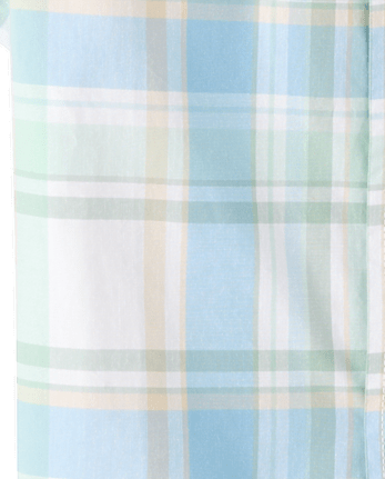 Chemise à carreaux en popeline boutonnée pour garçon