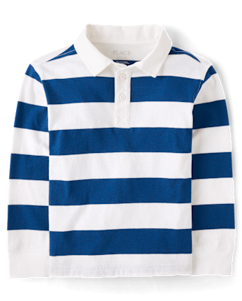 Kids Striped Rugby Polo