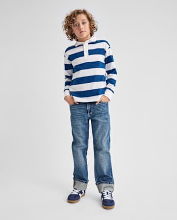 Kids Striped Rugby Polo