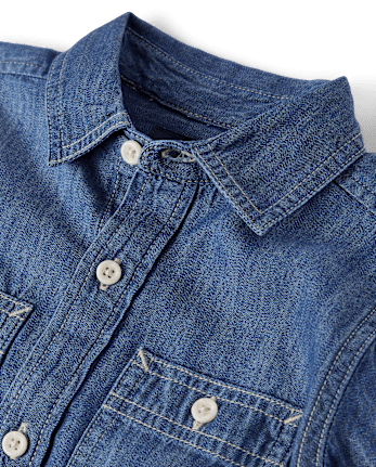 Boys Chambray Button Up Shirt