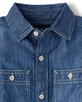 Boys Chambray Button Up Shirt