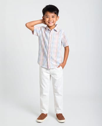 Pantalon chino droit extensible pour garçon