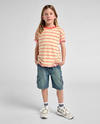 Short cargo en jean pour garçon