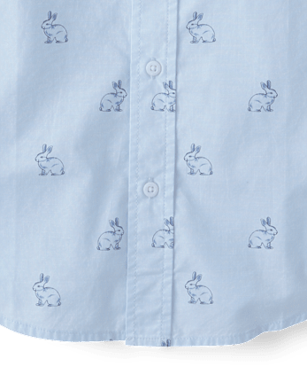Chemise à boutons en popeline à motif lapin Papa et Moi pour homme