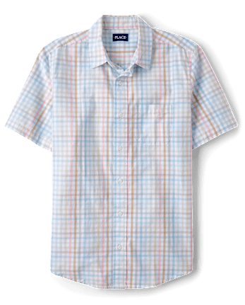 Mens Dad And Me Gingham Poplin Button Up Shirt