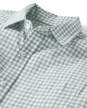 Mens Dad And Me Gingham Poplin Button Up Shirt
