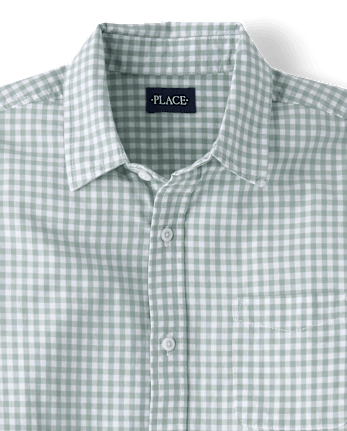 Mens Dad And Me Gingham Poplin Button Up Shirt